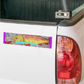 Kunst voor regenboogforel bumpersticker (Op Truck)