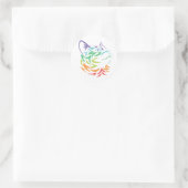 Kunst voor regenboogschieten ronde sticker (Tas)