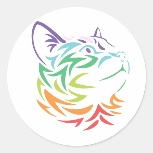 Kunst voor regenboogschieten ronde sticker (Voorkant)