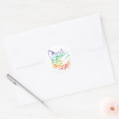 Kunst voor regenboogschieten ronde sticker (Envelop)