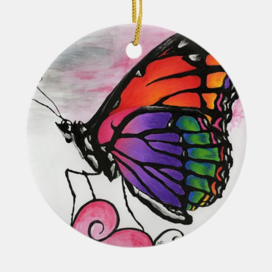 Kunst voor regenboogvorst keramisch ornament (Voorkant)