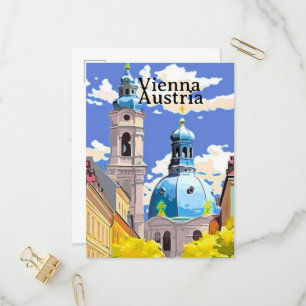 Kunst voor reisprentbriefkaarten uit Wenen, Oosten Uitnodiging Briefkaart