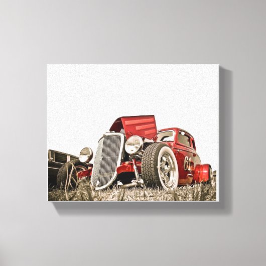Kunst voor rode klassieke autocollector canvas afdruk (Voorkant)
