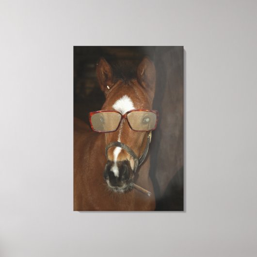 Kunst voor roken van ciffar canvas met paarden afdruk (Voorkant)
