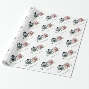 Kunst voor schattige eigendom van Bride en Groom Cadeaupapier