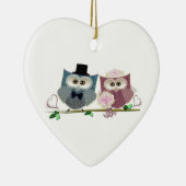 Kunst voor schattige eigendom van Bride en Groom Keramisch Ornament (Rechts)