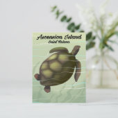 Kunst voor schildpadschildpad op het Zee van Ascen Briefkaart (Staand voorkant)