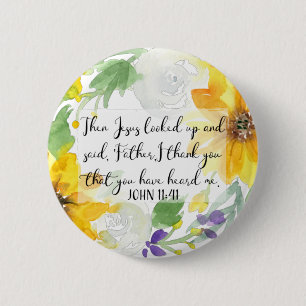 Kunst voor scripts   John 11:41 Ronde Button 5,7 Cm