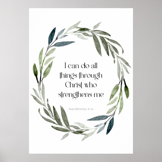 Kunst voor Scriptwand | Filippijnen 4:13 Poster (Voorkant)