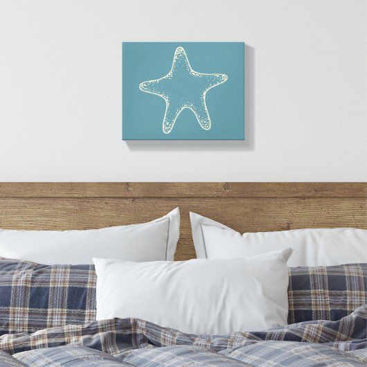 Kunst voor stervisstrand oceaan canvas afdruk (Insitu (Slaapkamer))