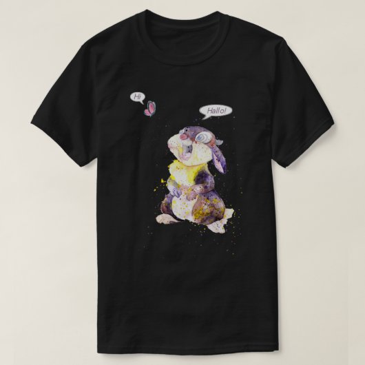 Kunst voor Thumper Bunny en Butterfly Waterverf T-shirt (Design voorkant)
