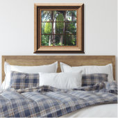 Kunst voor Tropisch Uitzicht met houtsnimeffect Canvas Afdruk (Insitu (Slaapkamer))