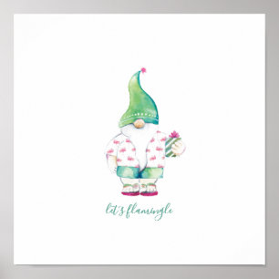 Kunst voor Tropische kerstWaterverf Poster