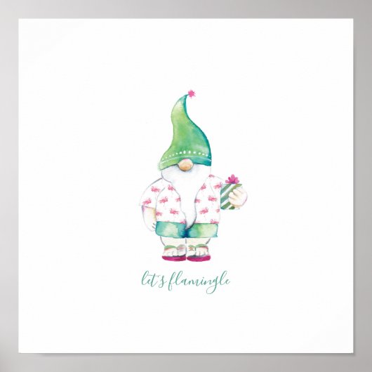 Kunst voor Tropische kerstWaterverf Poster (Voorkant)