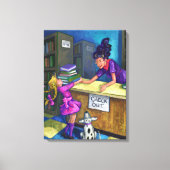 Kunst voor uitchecken van bibliotheek canvas afdruk (Voorkant)