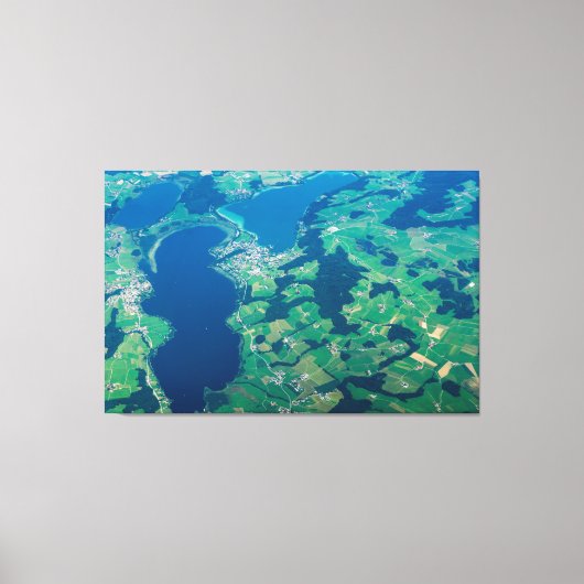 Kunst voor Uitzicht blauw groen geplateerd landcan Canvas Afdruk (Voorkant)