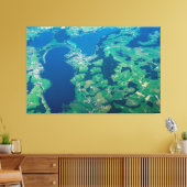 Kunst voor Uitzicht blauw groen geplateerd landcan Canvas Afdruk (Insitu (Woonkamer))