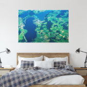 Kunst voor Uitzicht blauw groen geplateerd landcan Canvas Afdruk (Insitu (Slaapkamer))