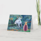 Kunst voor Unicorn en Girl Kaart (Voorkant)