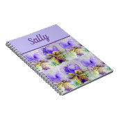 Kunst voor Viola Paarse ventilator Waterverf Notitieboek (Rechterzijde)