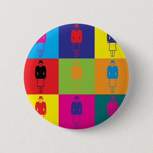 Kunst voor vliegende Pop Ronde Button 5,7 Cm (Voorkant)