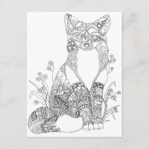 Kunst voor volwassen fox-dieren briefkaart