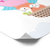 Kunst voor vos-hete luchtballon kinderkamer poster (Hoek)