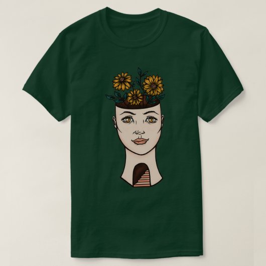 Kunst voor vrouwelijke bladerhoofden t-shirt (Design voorkant)