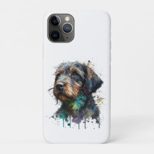 Kunst voor Waterverf met wirehaire dachshund Puppy Case-Mate iPhone Case