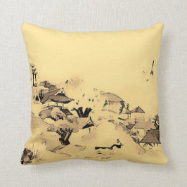 Kunst voor Waterverf van Japans dorp Kussen