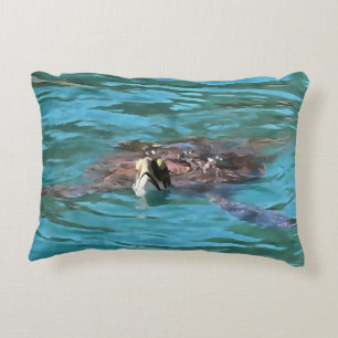Kunst voor wilde dieren en Zeeen op het Loggerhead Accent Kussen