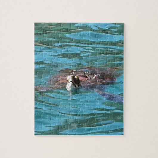 Kunst voor wilde dieren en Zeeen op het Loggerhead Legpuzzel (Verticaal)