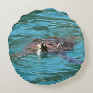 Kunst voor wilde dieren en Zeeen op het Loggerhead Rond Kussen