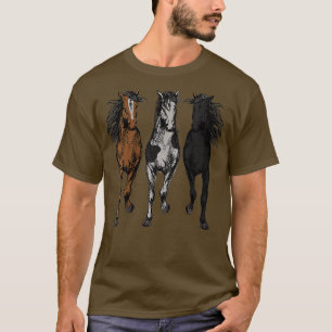Kunst voor wilde paarden ontworpen voor paarden t-shirt