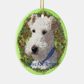 Kunst voor Wire Fox Terrier Keramisch Ornament (Rechts)