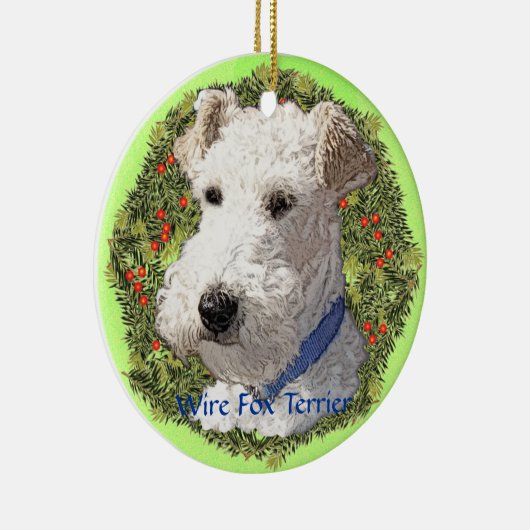 Kunst voor Wire Fox Terrier Keramisch Ornament (Rechts)