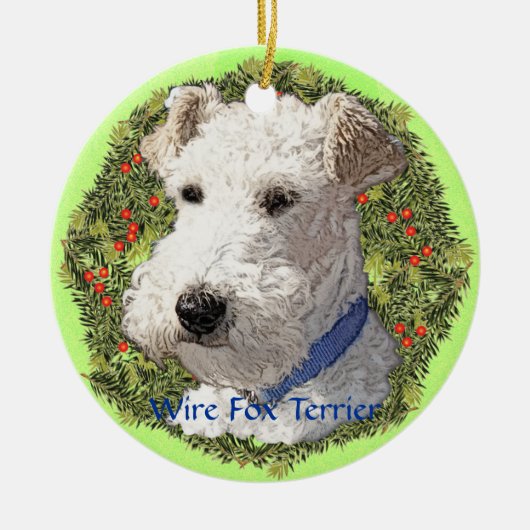 Kunst voor Wire Fox Terrier Keramisch Ornament (Voorkant)