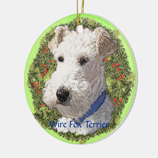 Kunst voor Wire Fox Terrier Keramisch Ornament (Links)