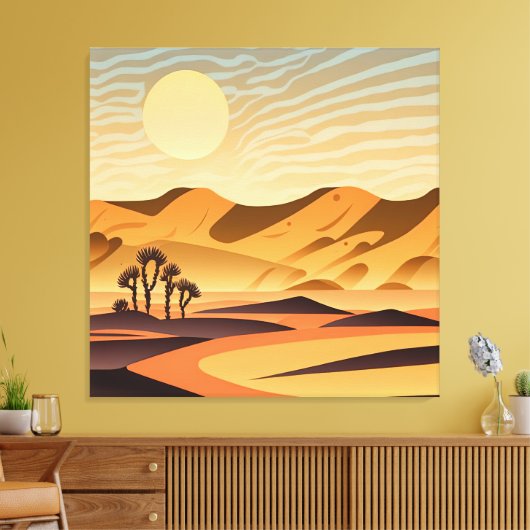 Kunst voor woestijnachtergrond canvas afdruk (Insitu (Woonkamer))