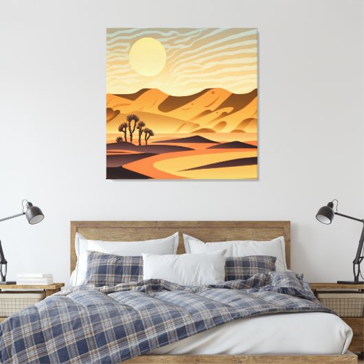 Kunst voor woestijnachtergrond canvas afdruk (Insitu (Slaapkamer))