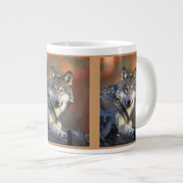 Kunst voor wolvenliefhebbers grote koffiekop