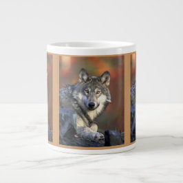 Kunst voor wolvenliefhebbers grote koffiekop