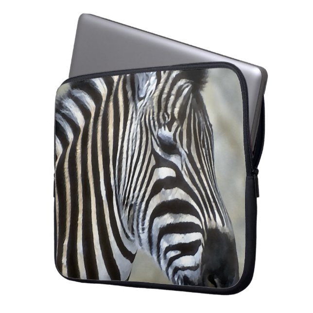 Kunst voor zebra liefhebbers laptop sleeve (Voorkant Links)