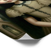 Kunst voor zoete en Creepy Gothic Girl Poster (Hoek)