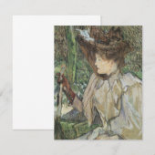  kunst, vrouw met handschoenen van Toulouse Lautre (Voorkant / Achterkant)