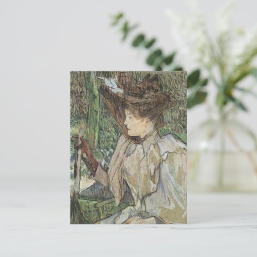  kunst, vrouw met handschoenen van Toulouse Lautre Briefkaart (Staand voorkant)