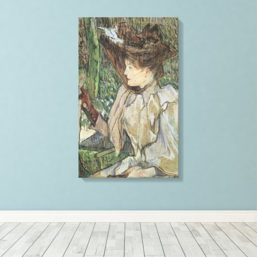 kunst, vrouw met handschoenen van Toulouse Lautre Canvas Afdruk (Insitu (Houten vloer))