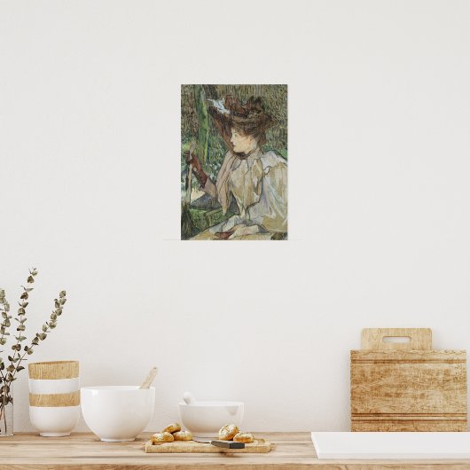 kunst, vrouw met handschoenen van Toulouse Lautre Poster (Keuken)