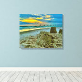 kunst, wandkunst, zandkasten op het strand canvas afdruk (Insitu (Houten vloer))