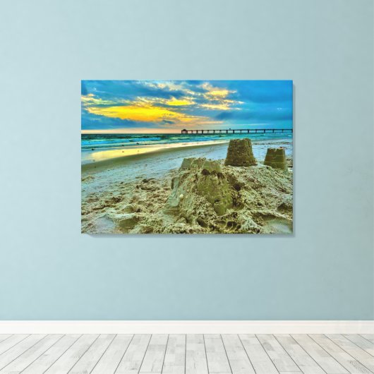 kunst, wandkunst, zandkasten op het strand canvas afdruk (Insitu (Houten vloer))